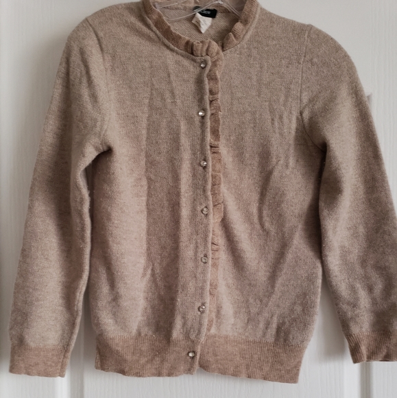 j. crew • cashmere wool ruffle cardigan - Picture 2 of 5